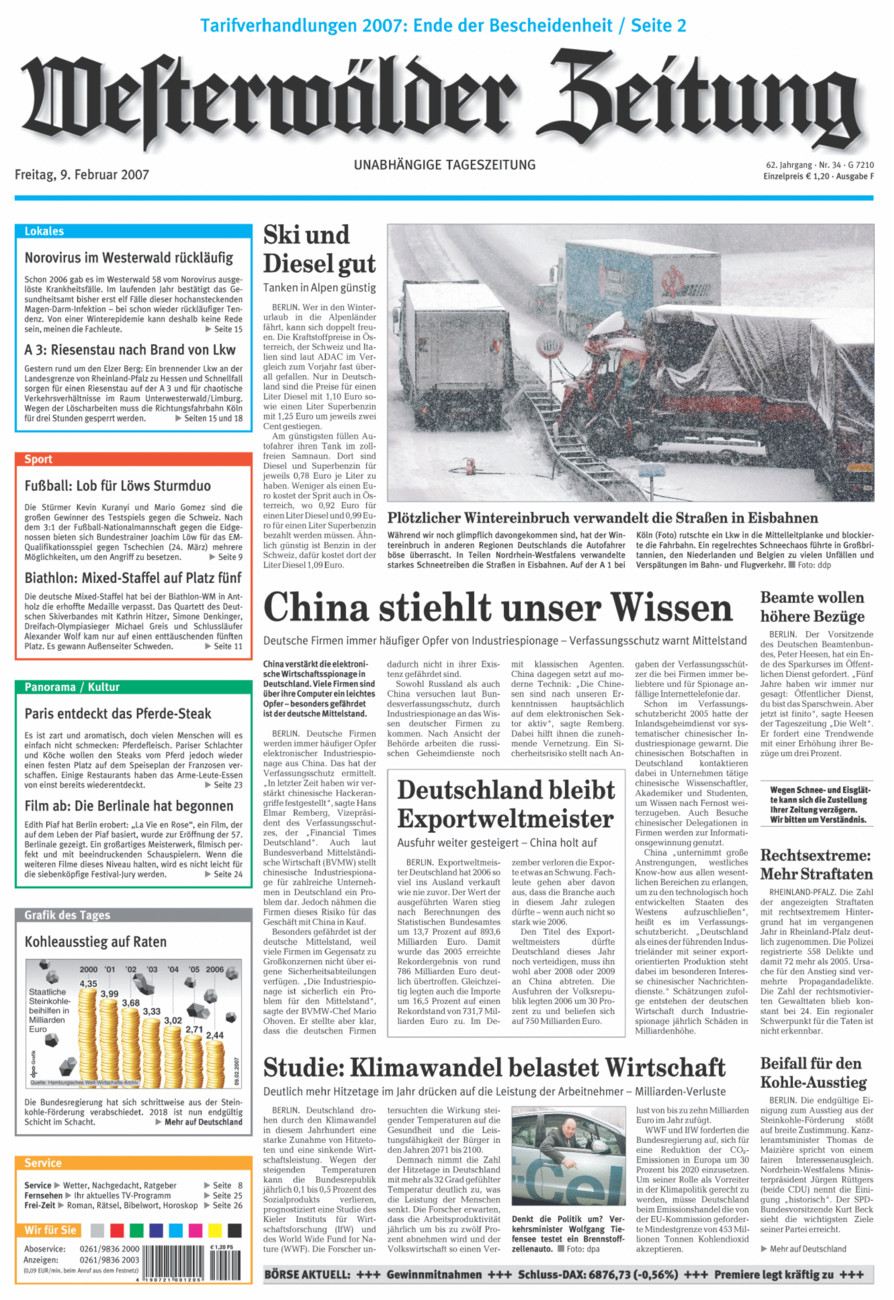 Westerwälder Zeitung vom Freitag, 09.02.2007