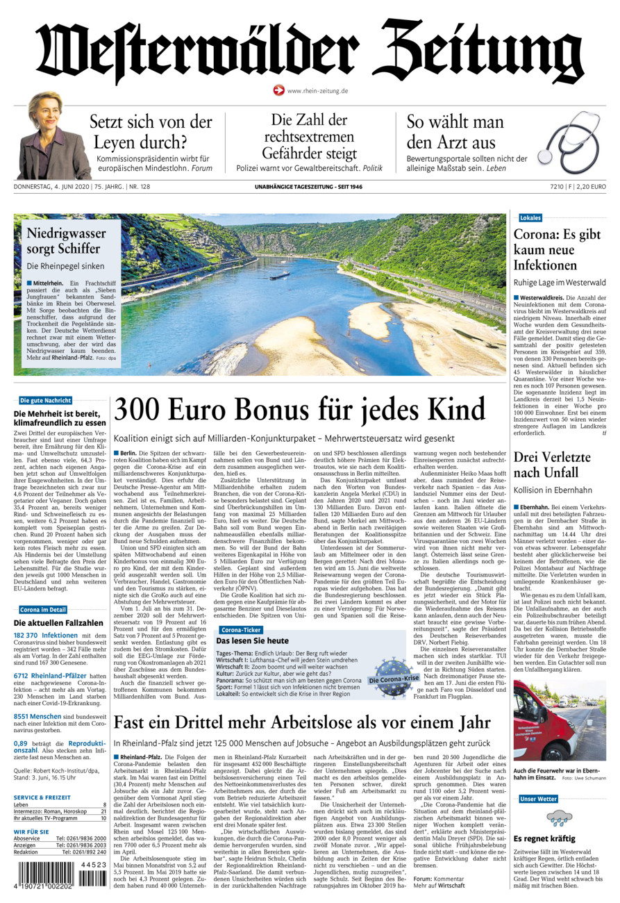 Westerwälder Zeitung vom Donnerstag, 04.06.2020