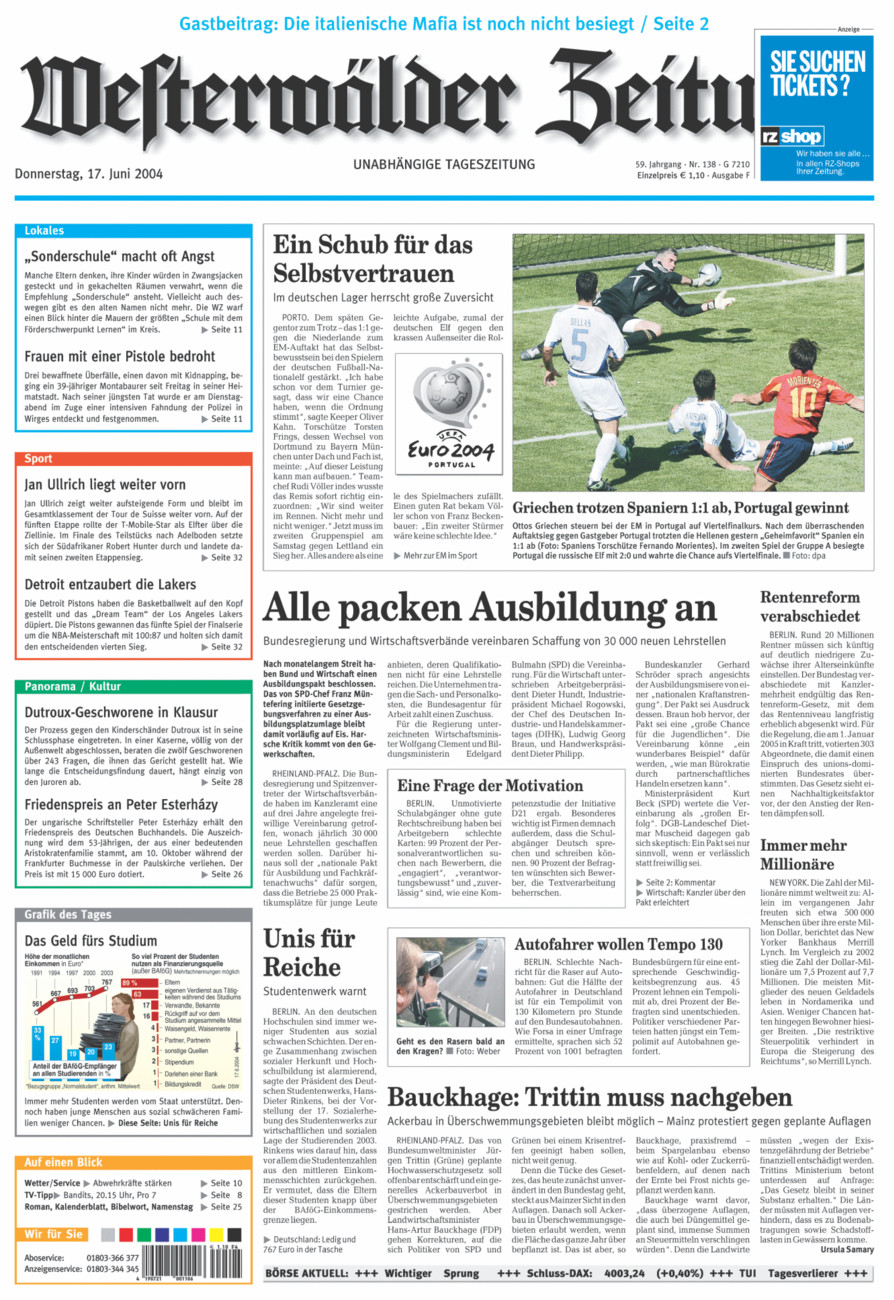 Westerwälder Zeitung vom Donnerstag, 17.06.2004