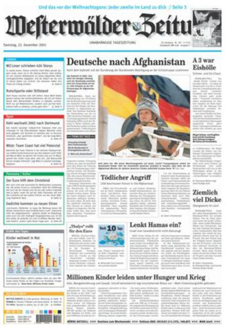 Westerwälder Zeitung vom Samstag, 22.12.2001