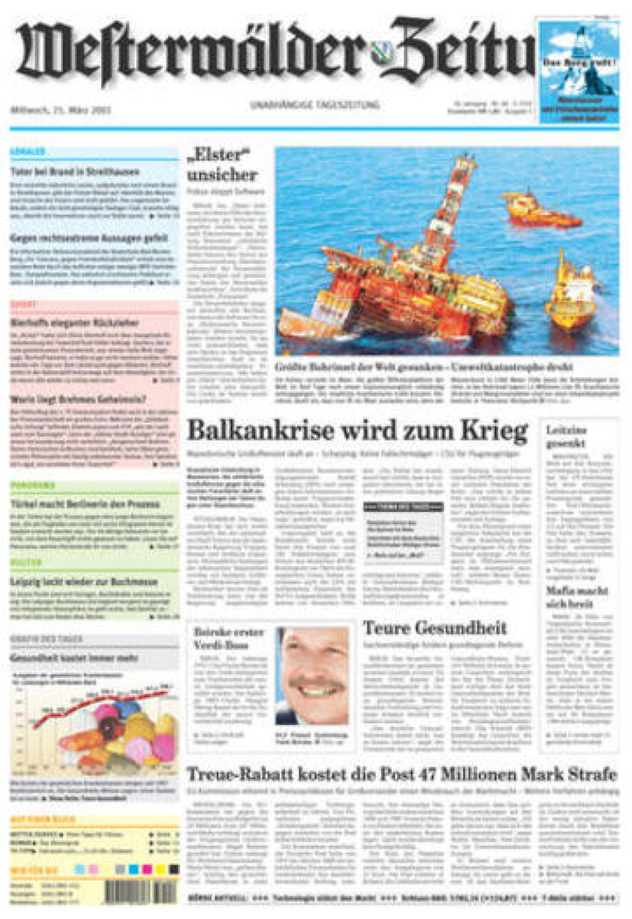 Westerwälder Zeitung vom Mittwoch, 21.03.2001