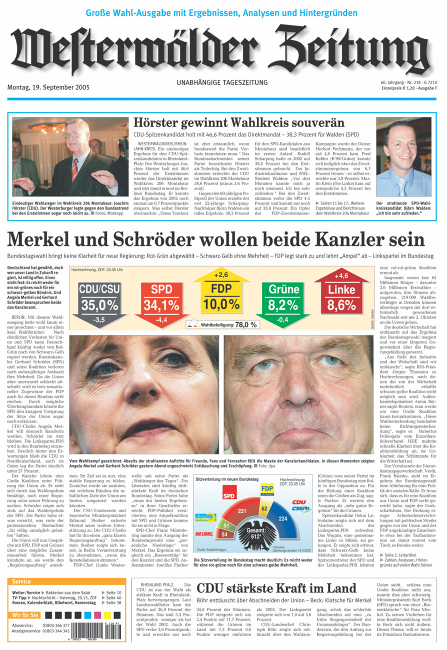 Westerwälder Zeitung vom Montag, 19.09.2005