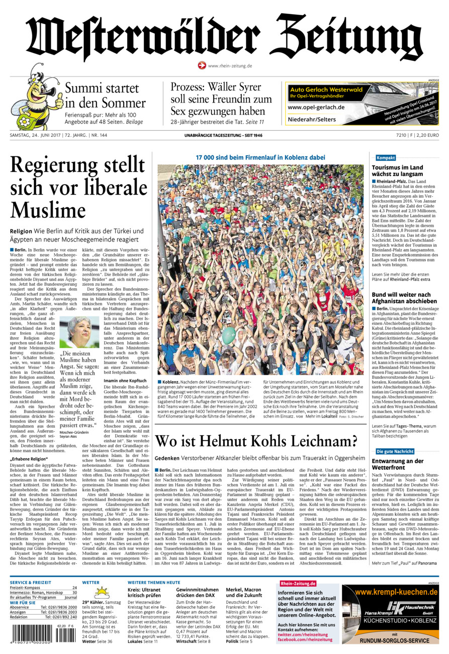 Westerwälder Zeitung vom Samstag, 24.06.2017