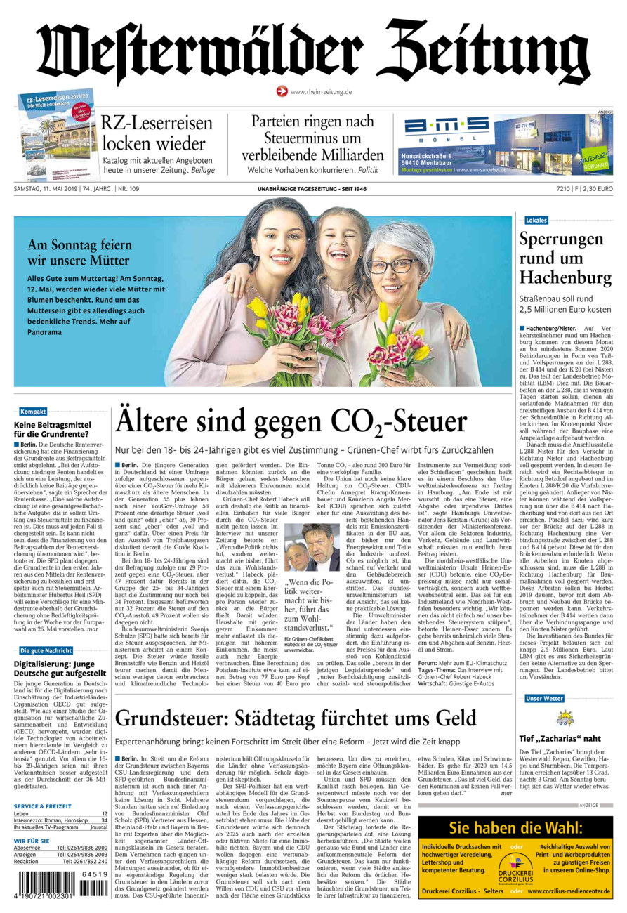 Westerwälder Zeitung vom Samstag, 11.05.2019