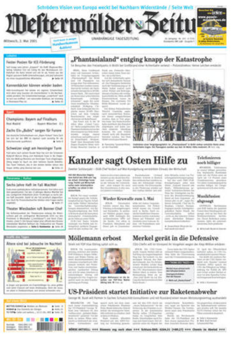 Westerwälder Zeitung vom Mittwoch, 02.05.2001