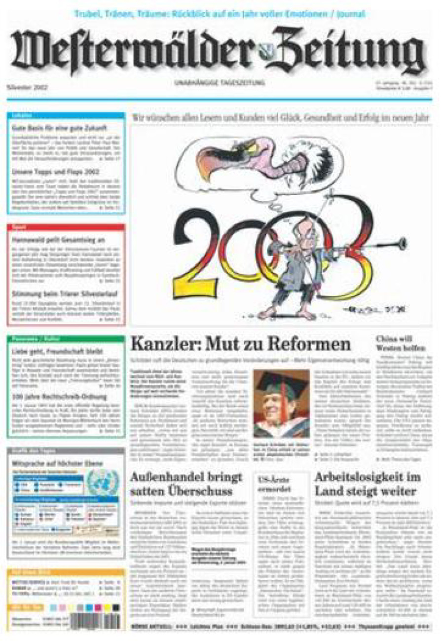 Westerwälder Zeitung vom Dienstag, 31.12.2002