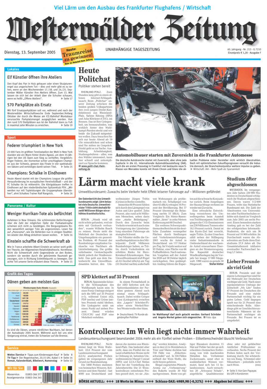 Westerwälder Zeitung vom Dienstag, 13.09.2005