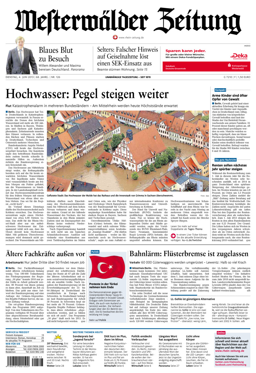 Westerwälder Zeitung vom Dienstag, 04.06.2013