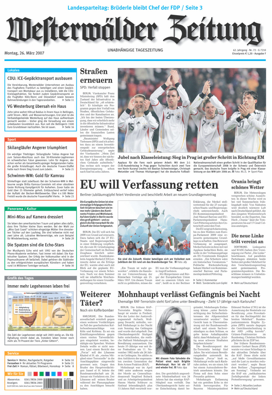 Westerwälder Zeitung vom Montag, 26.03.2007