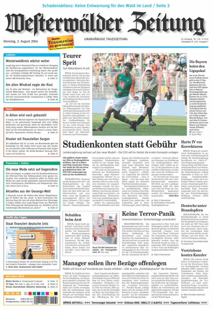 Westerwälder Zeitung vom Dienstag, 03.08.2004