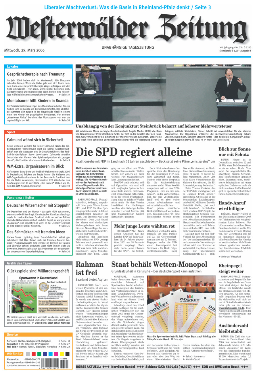 Westerwälder Zeitung vom Mittwoch, 29.03.2006