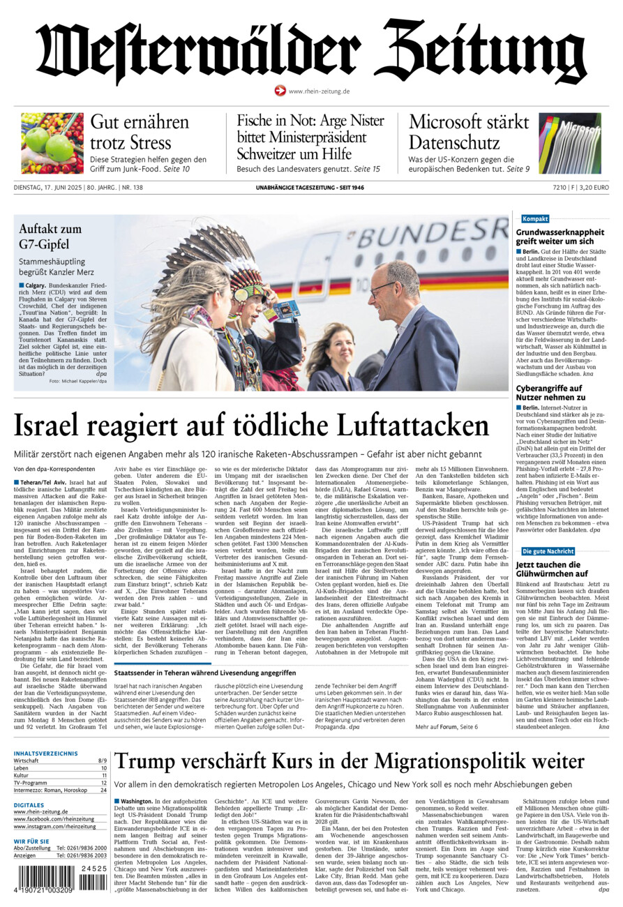 Westerwälder Zeitung vom Dienstag, 17.06.2025