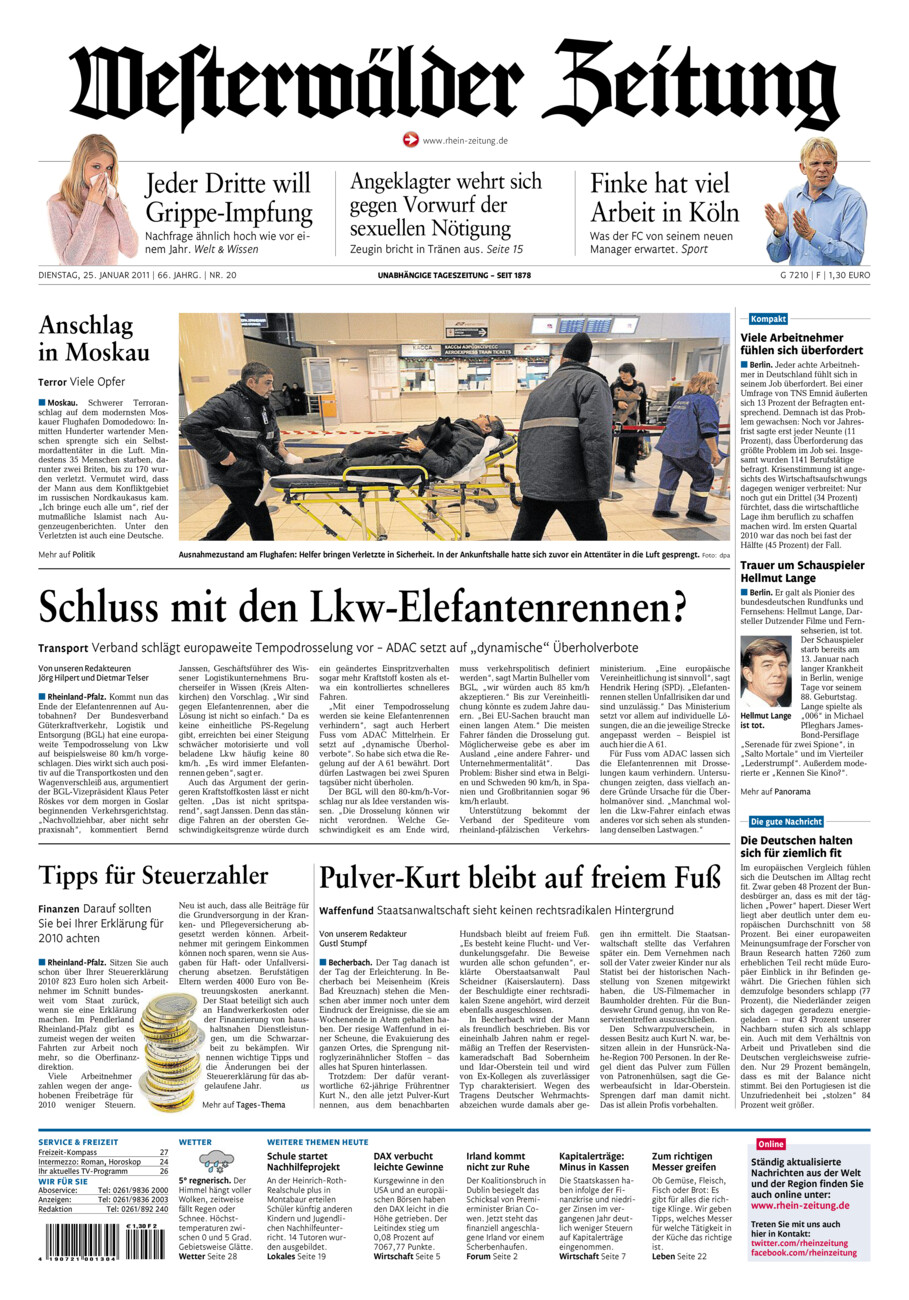 Westerwälder Zeitung vom Dienstag, 25.01.2011