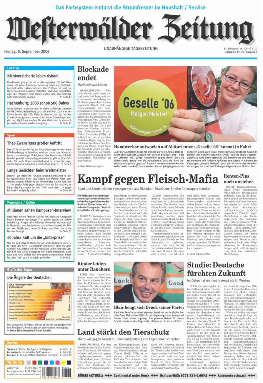 Westerwälder Zeitung vom Freitag, 08.09.2006