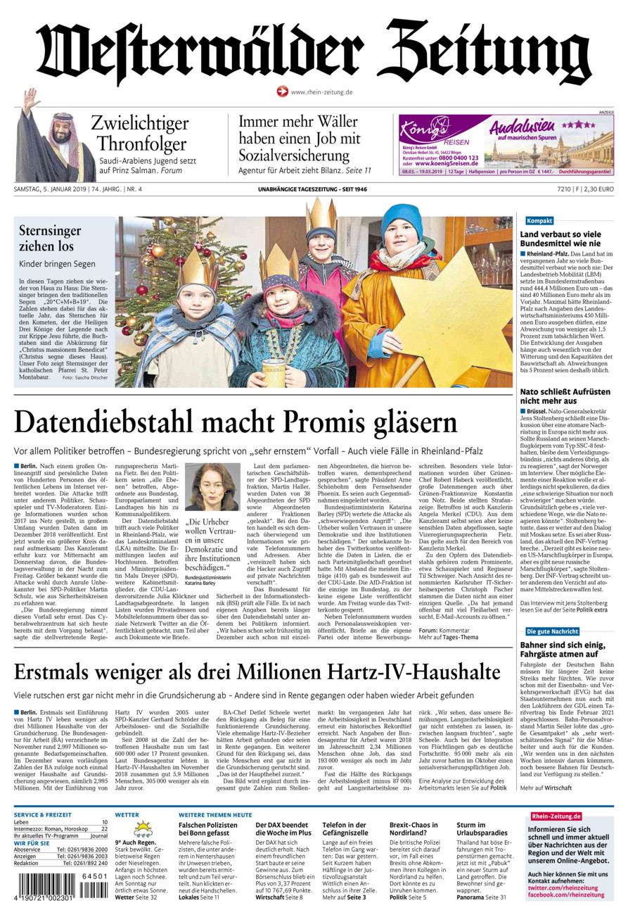 Westerwälder Zeitung vom Samstag, 05.01.2019