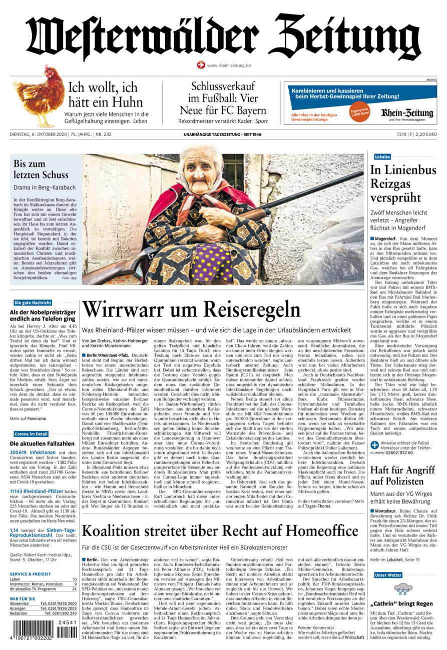 Westerwälder Zeitung vom Dienstag, 06.10.2020