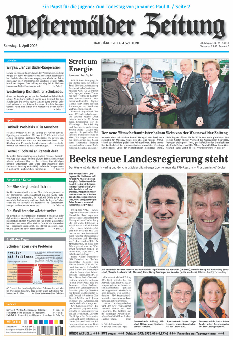 Westerwälder Zeitung vom Samstag, 01.04.2006