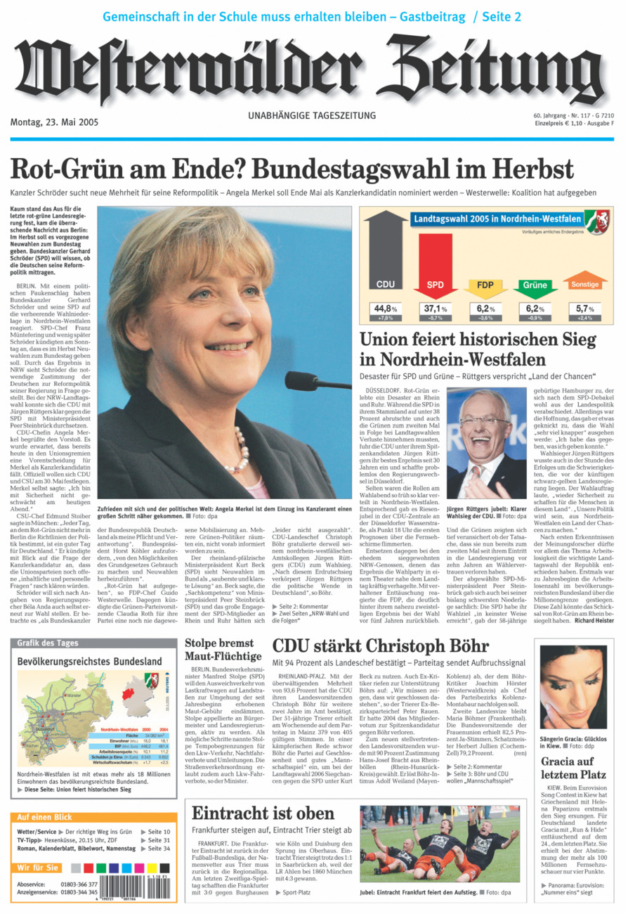 Westerwälder Zeitung vom Montag, 23.05.2005