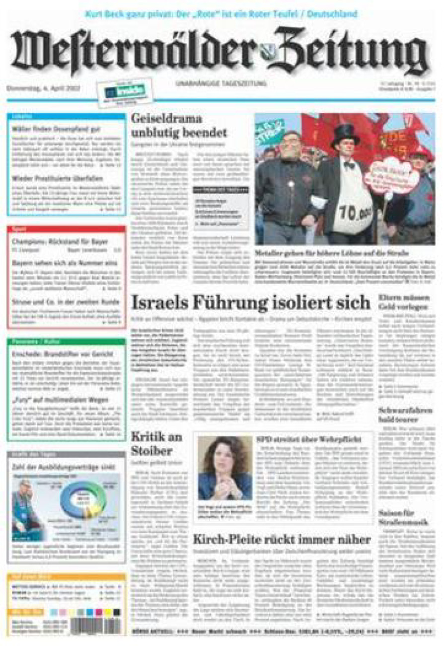 Westerwälder Zeitung vom Donnerstag, 04.04.2002