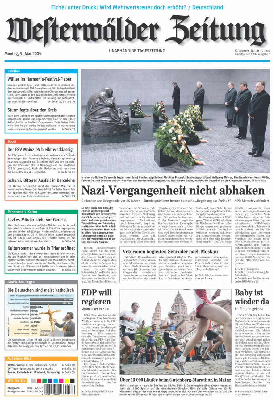 Westerwälder Zeitung vom Montag, 09.05.2005