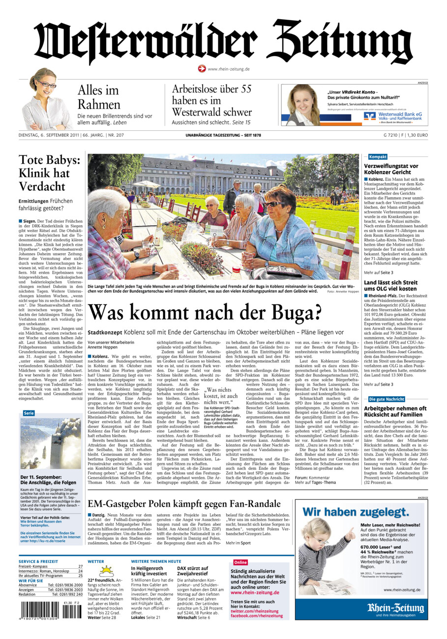 Westerwälder Zeitung vom Dienstag, 06.09.2011