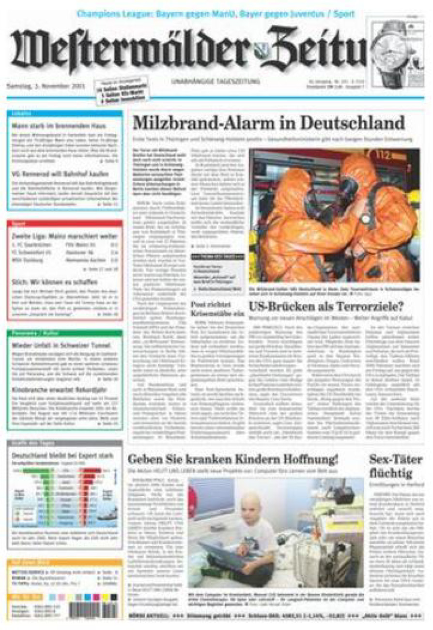 Westerwälder Zeitung vom Samstag, 03.11.2001