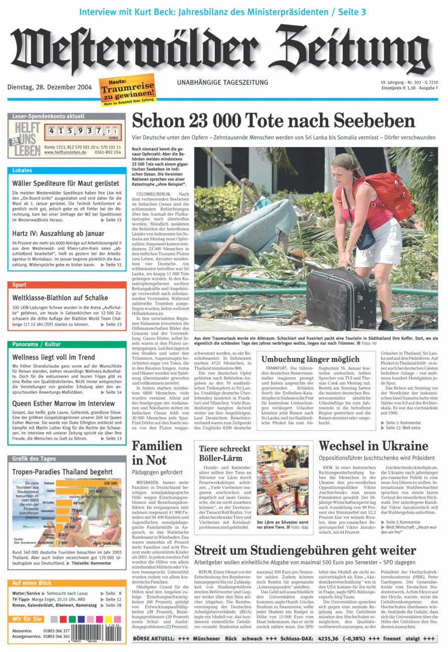 Westerwälder Zeitung vom Dienstag, 28.12.2004