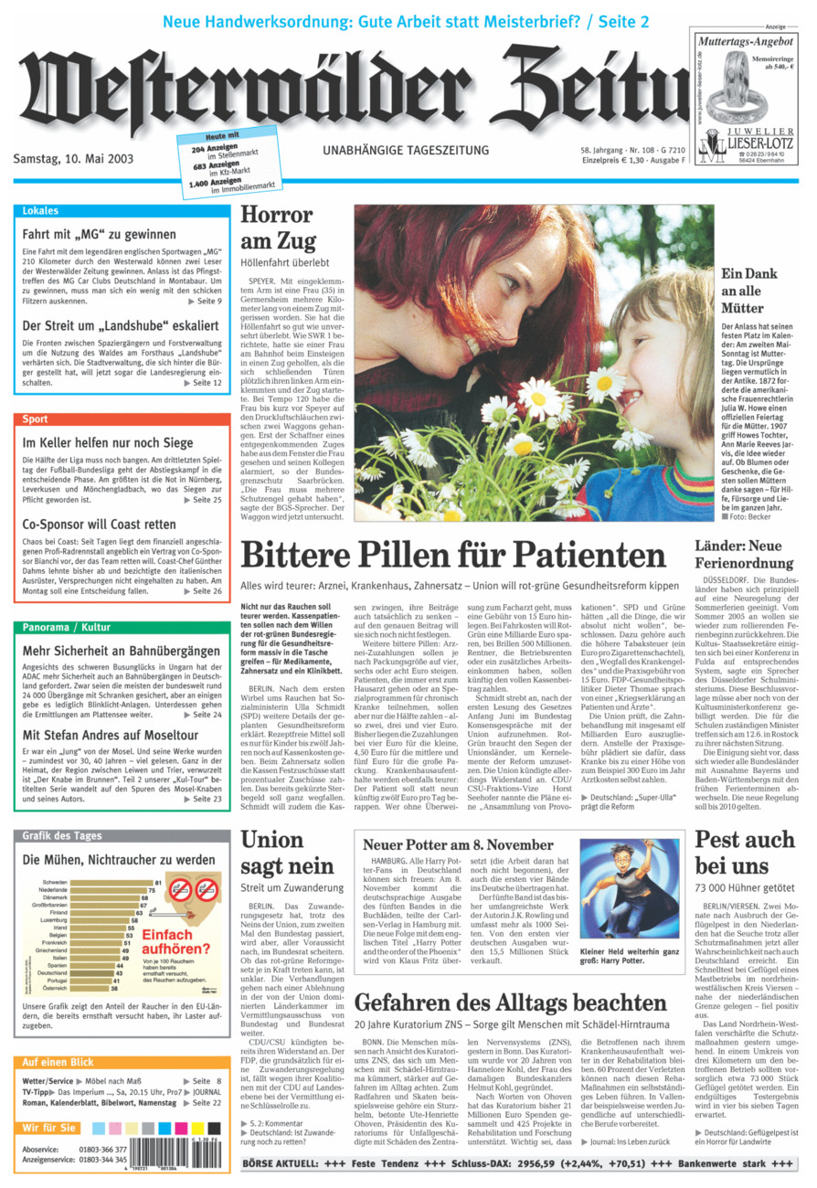 Westerwälder Zeitung vom Samstag, 10.05.2003