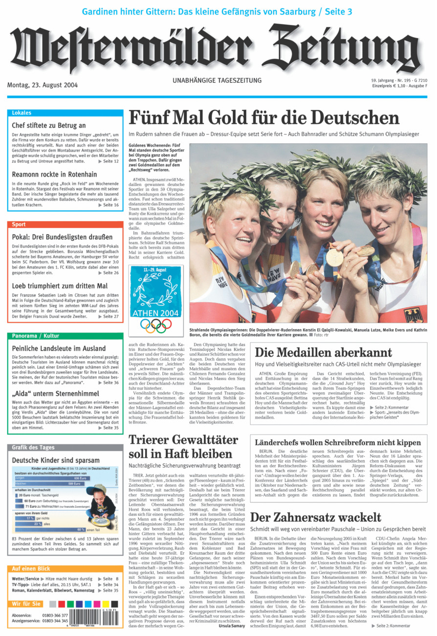 Westerwälder Zeitung vom Montag, 23.08.2004