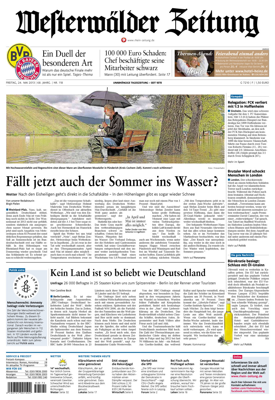 Westerwälder Zeitung vom Freitag, 24.05.2013