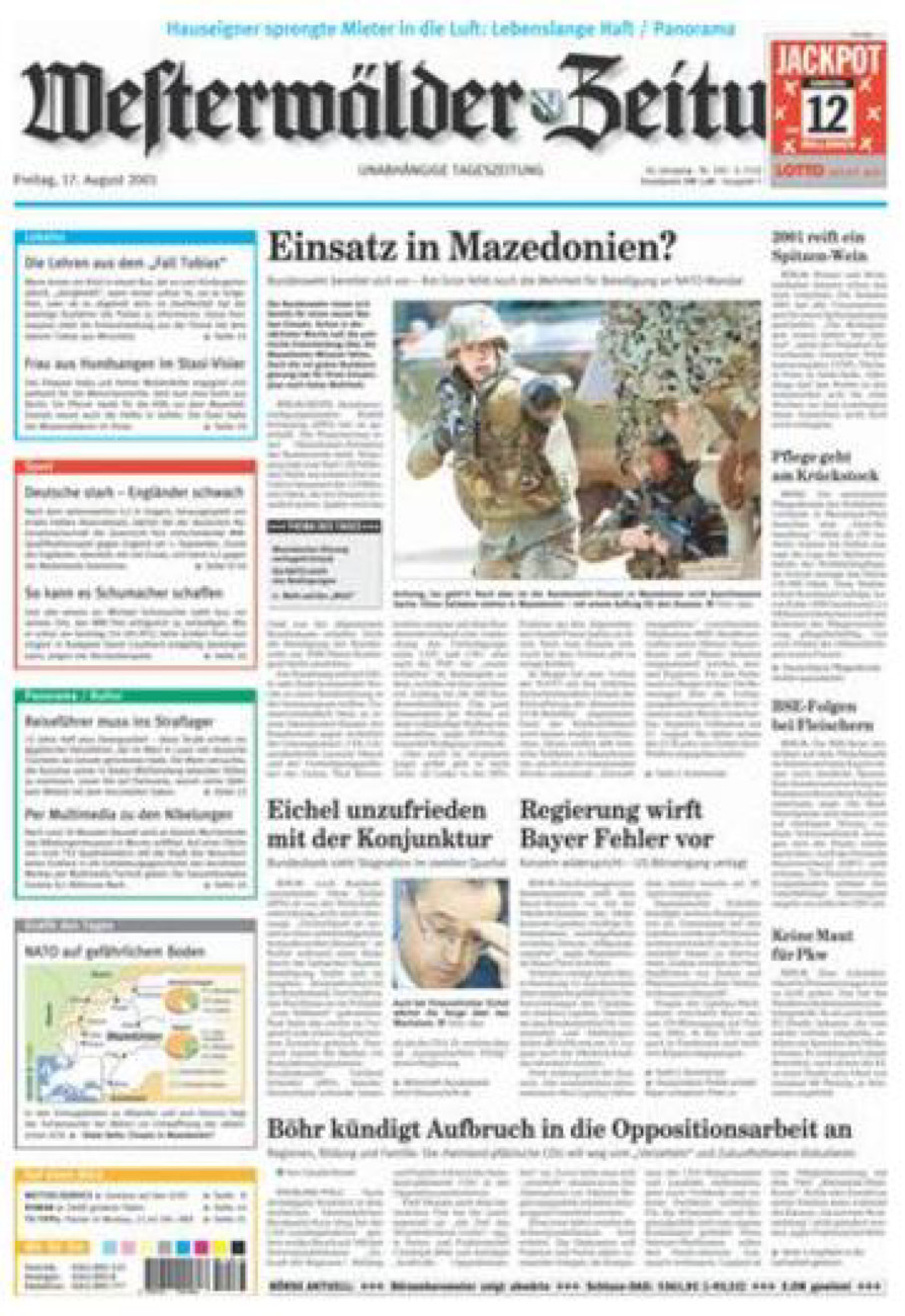 Westerwälder Zeitung vom Freitag, 17.08.2001