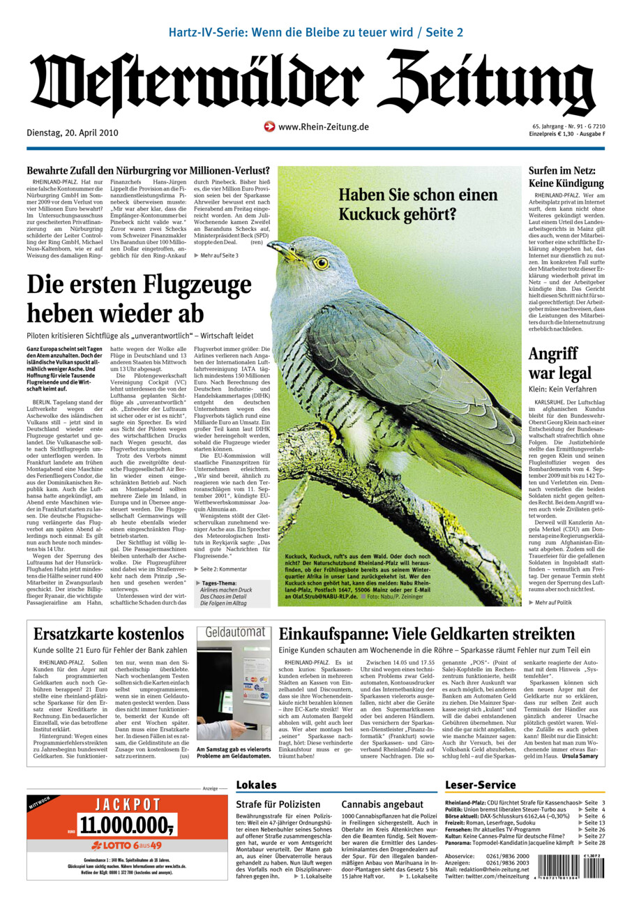 Westerwälder Zeitung vom Dienstag, 20.04.2010