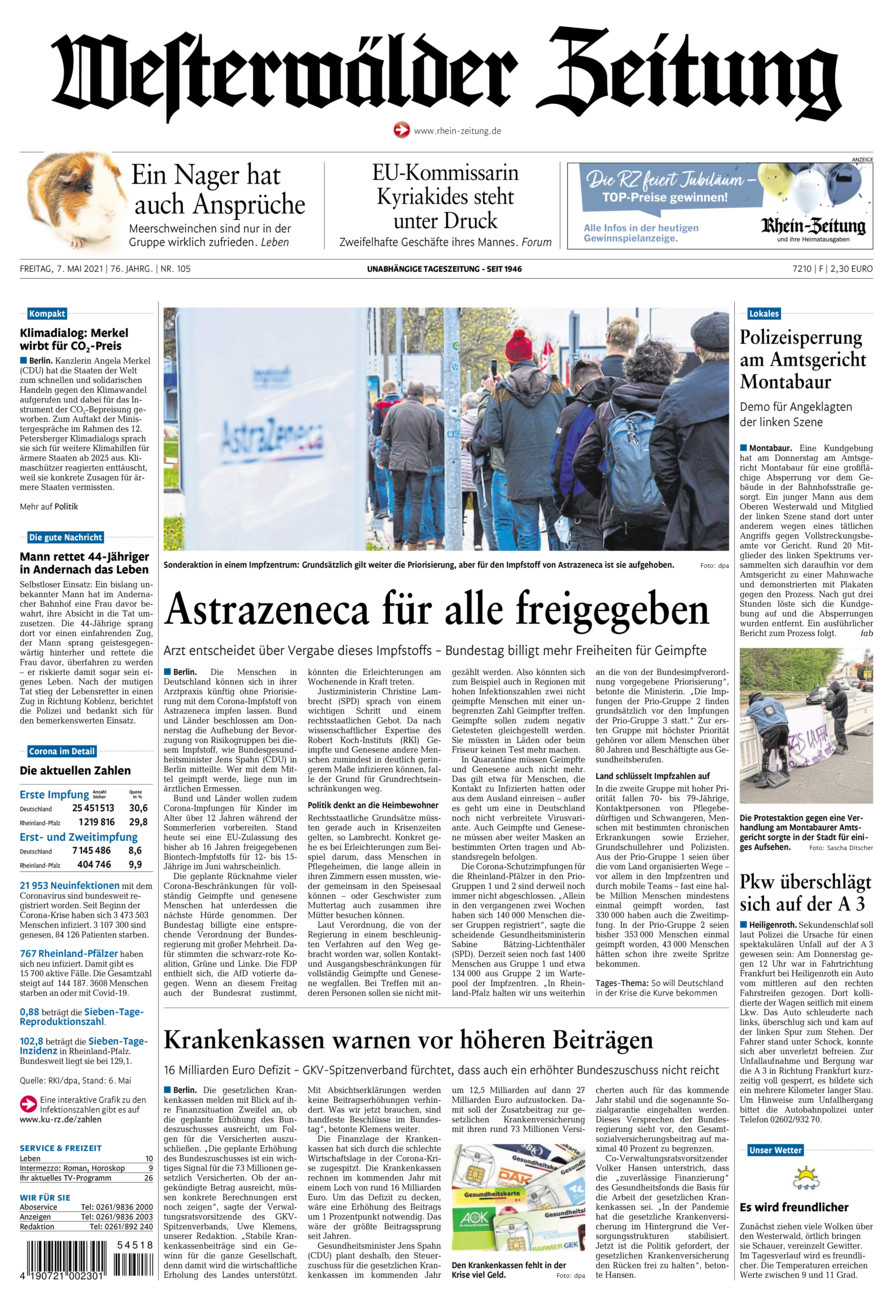 Westerwälder Zeitung vom Freitag, 07.05.2021