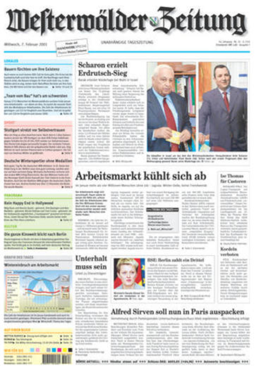 Westerwälder Zeitung vom Mittwoch, 07.02.2001