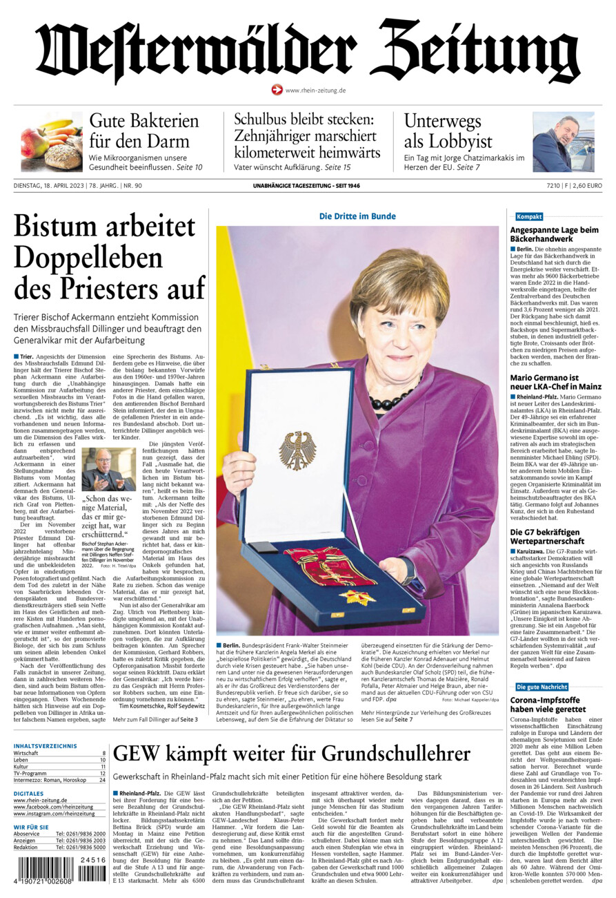 Westerwälder Zeitung vom Dienstag, 18.04.2023