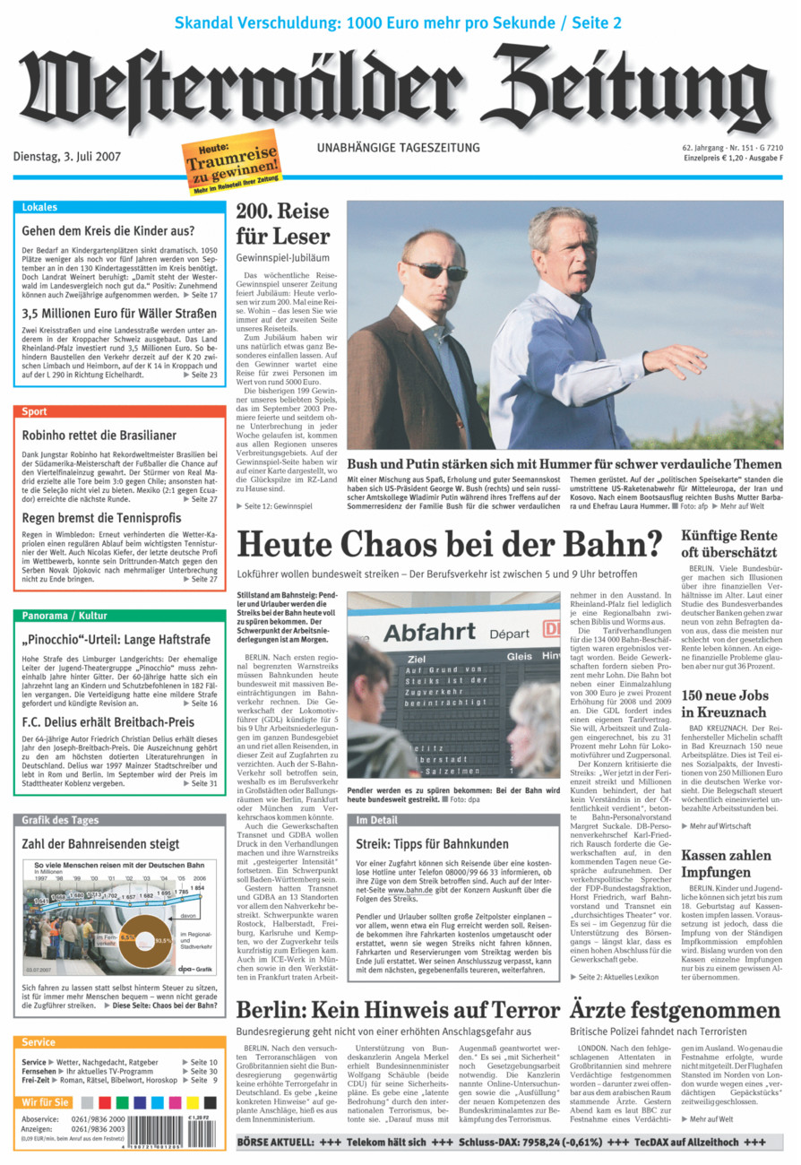 Westerwälder Zeitung vom Dienstag, 03.07.2007