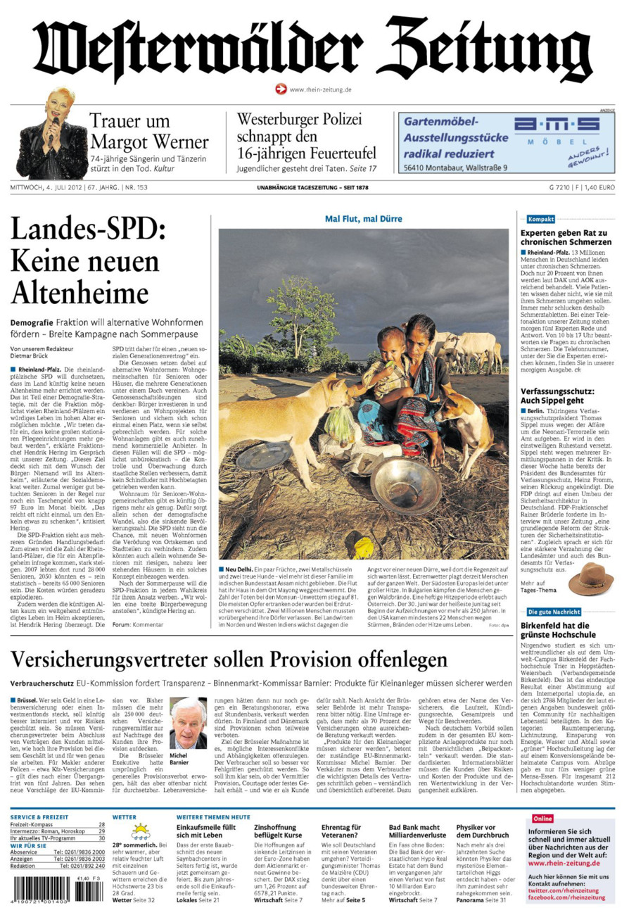 Westerwälder Zeitung vom Mittwoch, 04.07.2012