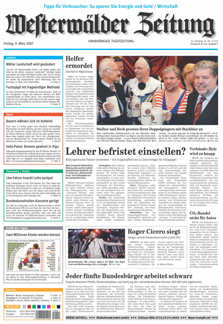 Westerwälder Zeitung vom Freitag, 09.03.2007