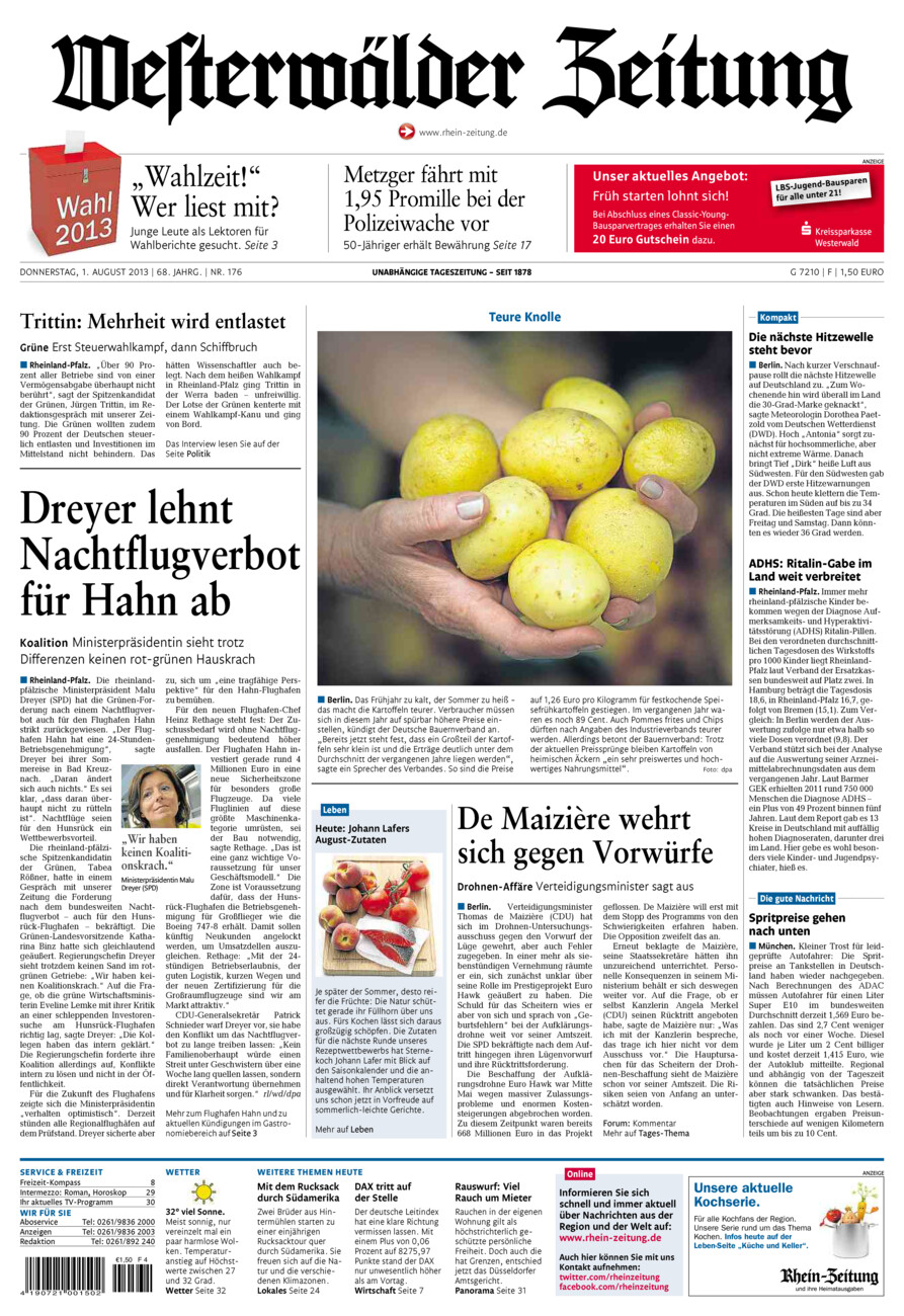 Westerwälder Zeitung vom Donnerstag, 01.08.2013
