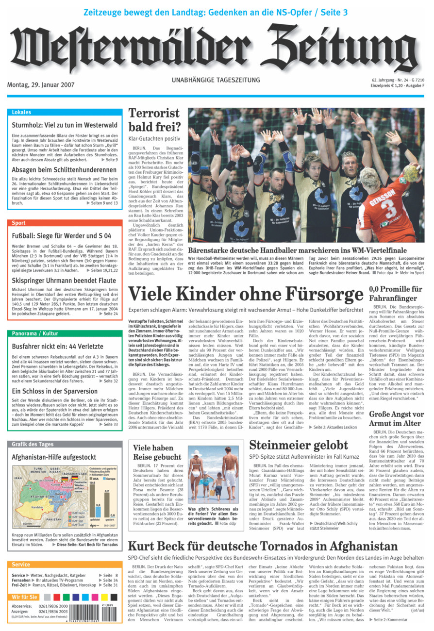 Westerwälder Zeitung vom Montag, 29.01.2007