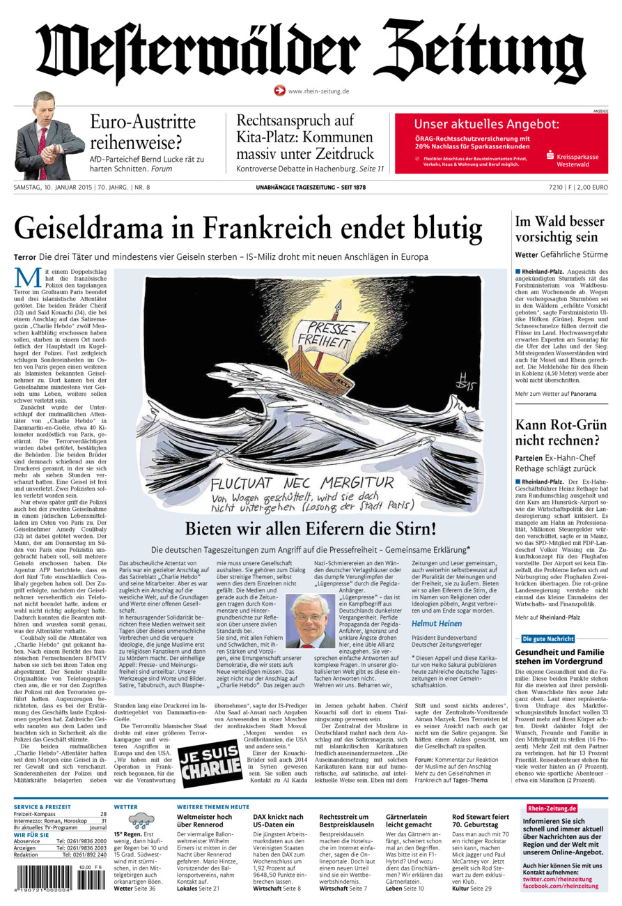 Westerwälder Zeitung vom Samstag, 10.01.2015