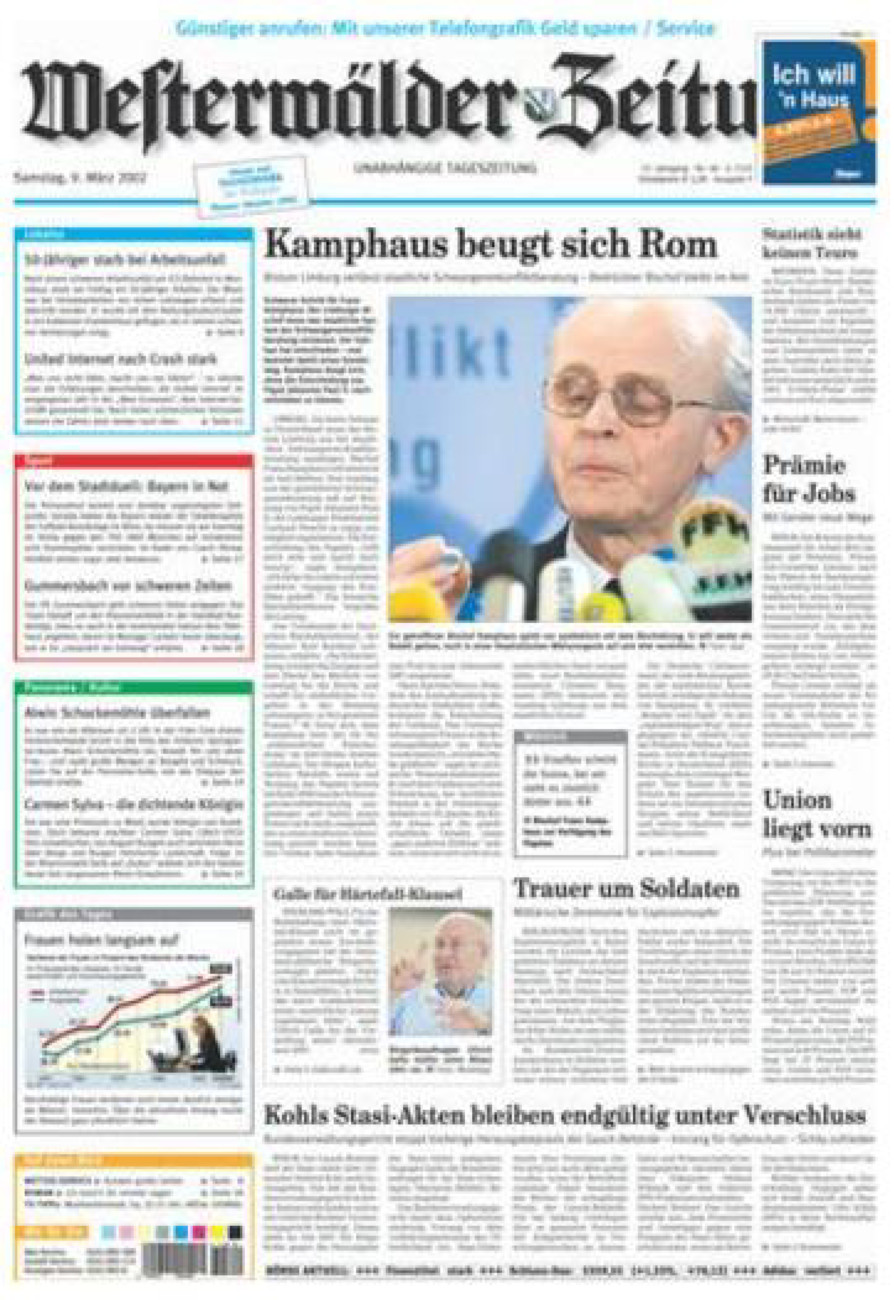 Westerwälder Zeitung vom Samstag, 09.03.2002