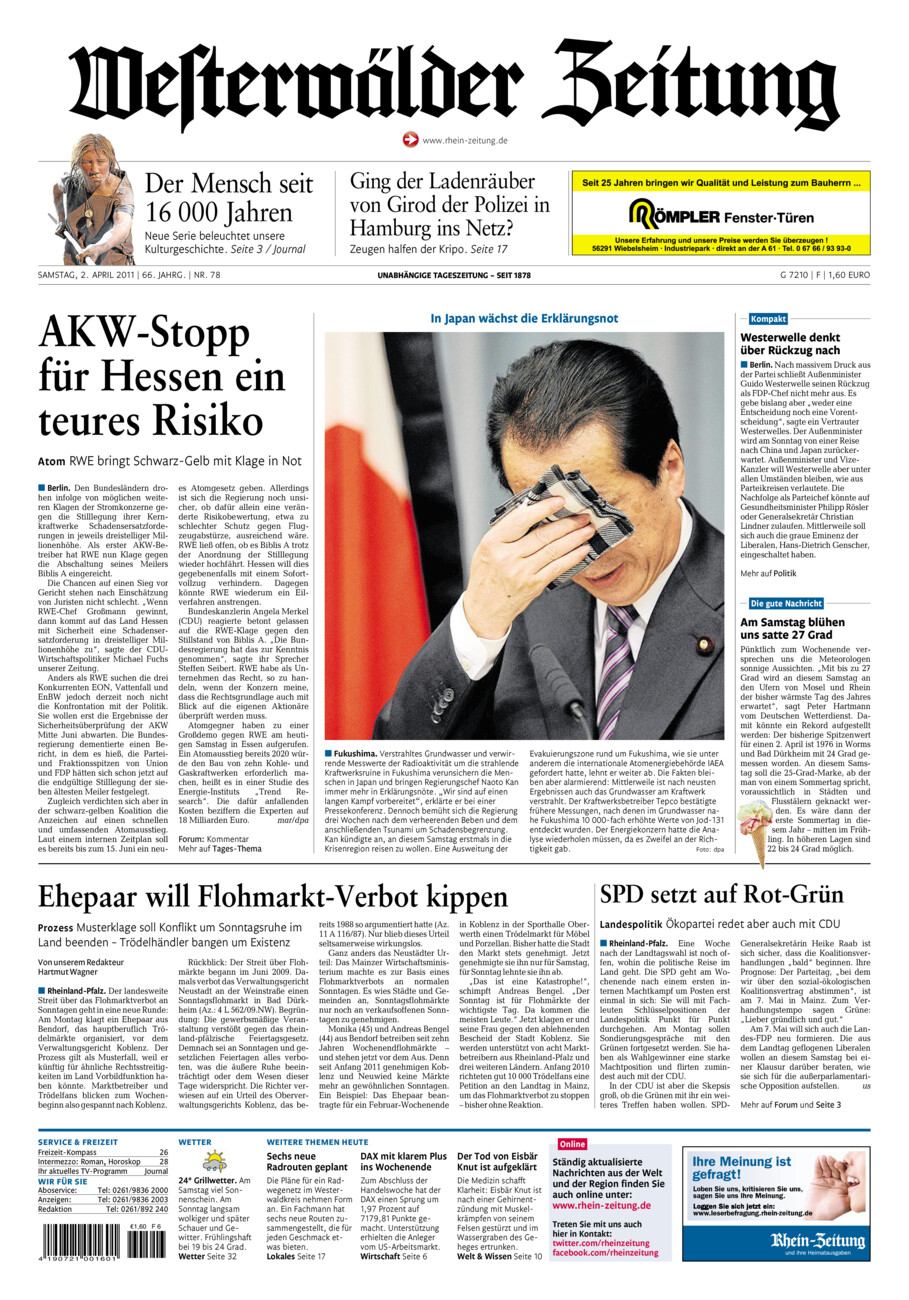 Westerwälder Zeitung vom Samstag, 02.04.2011