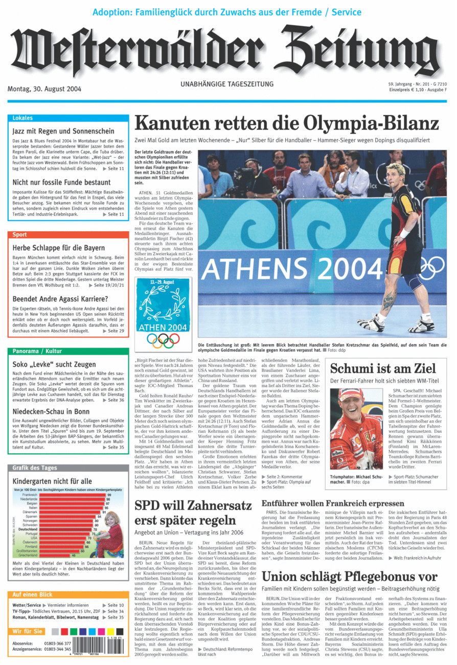 Westerwälder Zeitung vom Montag, 30.08.2004