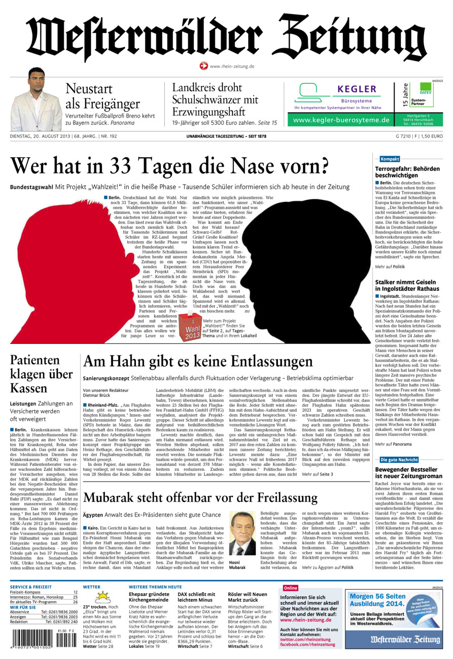 Westerwälder Zeitung vom Dienstag, 20.08.2013