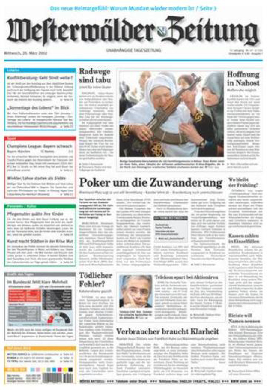 Westerwälder Zeitung vom Mittwoch, 20.03.2002
