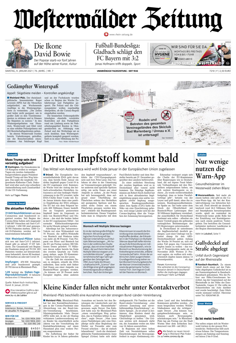 Westerwälder Zeitung vom Samstag, 09.01.2021