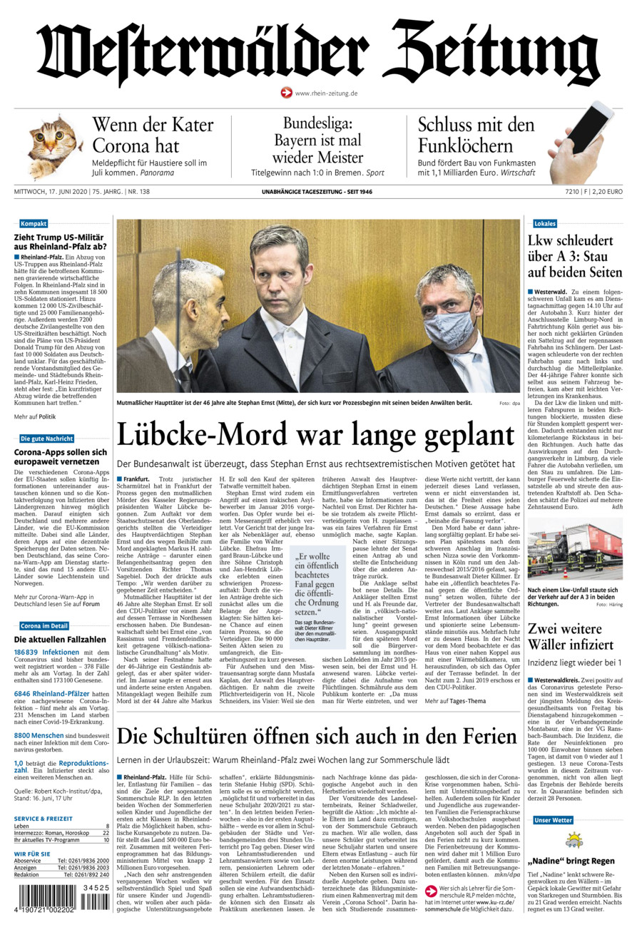 Westerwälder Zeitung vom Mittwoch, 17.06.2020
