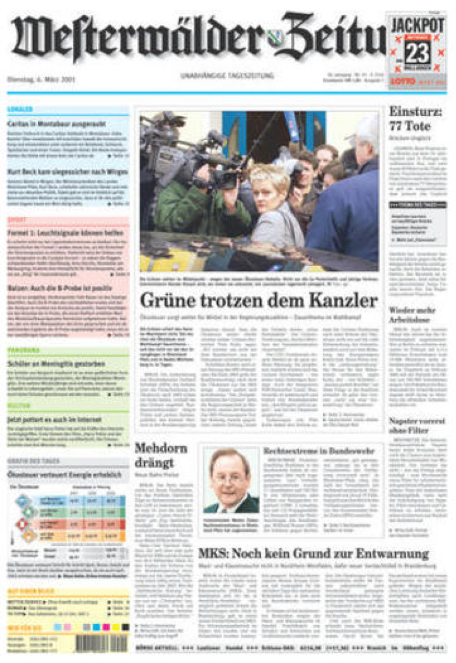 Westerwälder Zeitung vom Dienstag, 06.03.2001