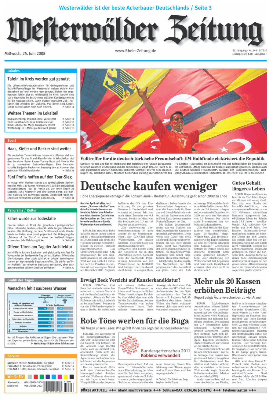 Westerwälder Zeitung vom Mittwoch, 25.06.2008